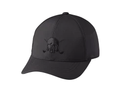 Volvik Golf Embroidered Skull Cap -Golf World Shop 0004 Skull embroidery cap black