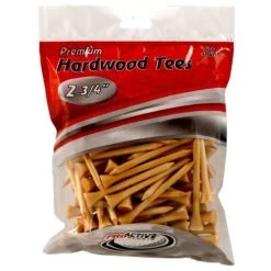 ProActive Premium Sports Hardwood Golf Tees 2.75" -Golf World Shop 2.75 Natural 100