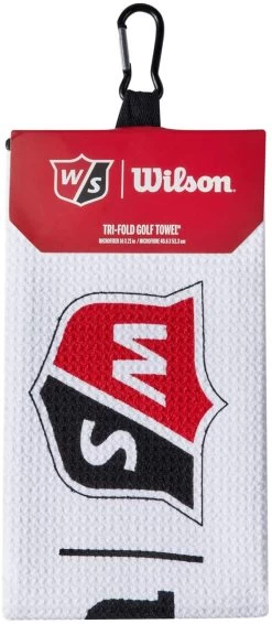 Wilson Staff Tri-Fold Waffle Golf Towel - White - 16" X 21"
