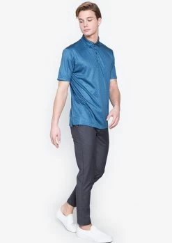 Callaway Jack Nicklaus Black Label By Perry Ellis All Over Mini Foulard Polo Shirts -Golf World Shop AllOverMiniFoulardPolo DeepDiveBlue4