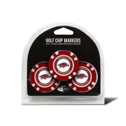 Team Golf NCAA Magnetic Poker Chip Ball Markers -Golf World Shop Arkansas 3 Pack