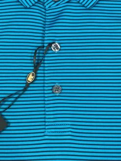 Callaway Jack Nicklaus Black Label By Perry Ellis Feeder Stripe Polo Shirts -Golf World Shop BlackLabelPolo FeederStripe BlueJewel1