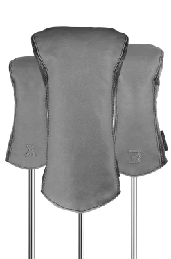 Sun Mountain Golf Canvas & Leather Head Covers -Golf World Shop CanvasLeatherHeadcoverSlate Black