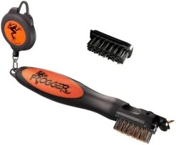 Frogger Golf BrushPro Retractable Golf Club Brush With Groove Cleaner -Golf World Shop Frogger Original Club Brush Orange