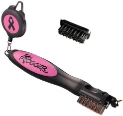 Frogger Golf BrushPro Retractable Golf Club Brush With Groove Cleaner -Golf World Shop Frogger Original Club Brush Pink Ribbon