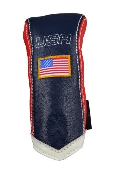 Sun Mountain Golf Leather Head Covers -Golf World Shop G823793Navy Red WhiteChevronX
