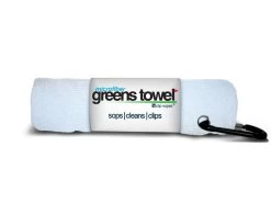 Clip Wipes Microfiber Golf Greens Towel -Golf World Shop Greens Towels Pure White