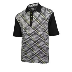Ogio Grid Golf Polo Shirts -Golf World Shop Grid White Black Electric
