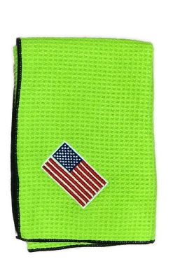 Joseph Elliott USA Embroidered Flag 18" X 18" Micro Fiber Towels -Golf World Shop JE1