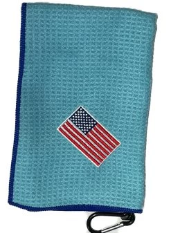 Joseph Elliott USA Embroidered Flag 18" X 18" Micro Fiber Towels -Golf World Shop JE14
