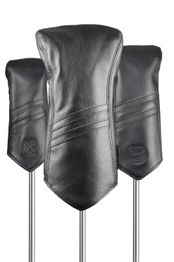 Sun Mountain Golf Leather Head Covers -Golf World Shop LeatherHeadcoversBlack Stripe
