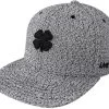 Lucky Flat Bill Black Clover Snapback Hat