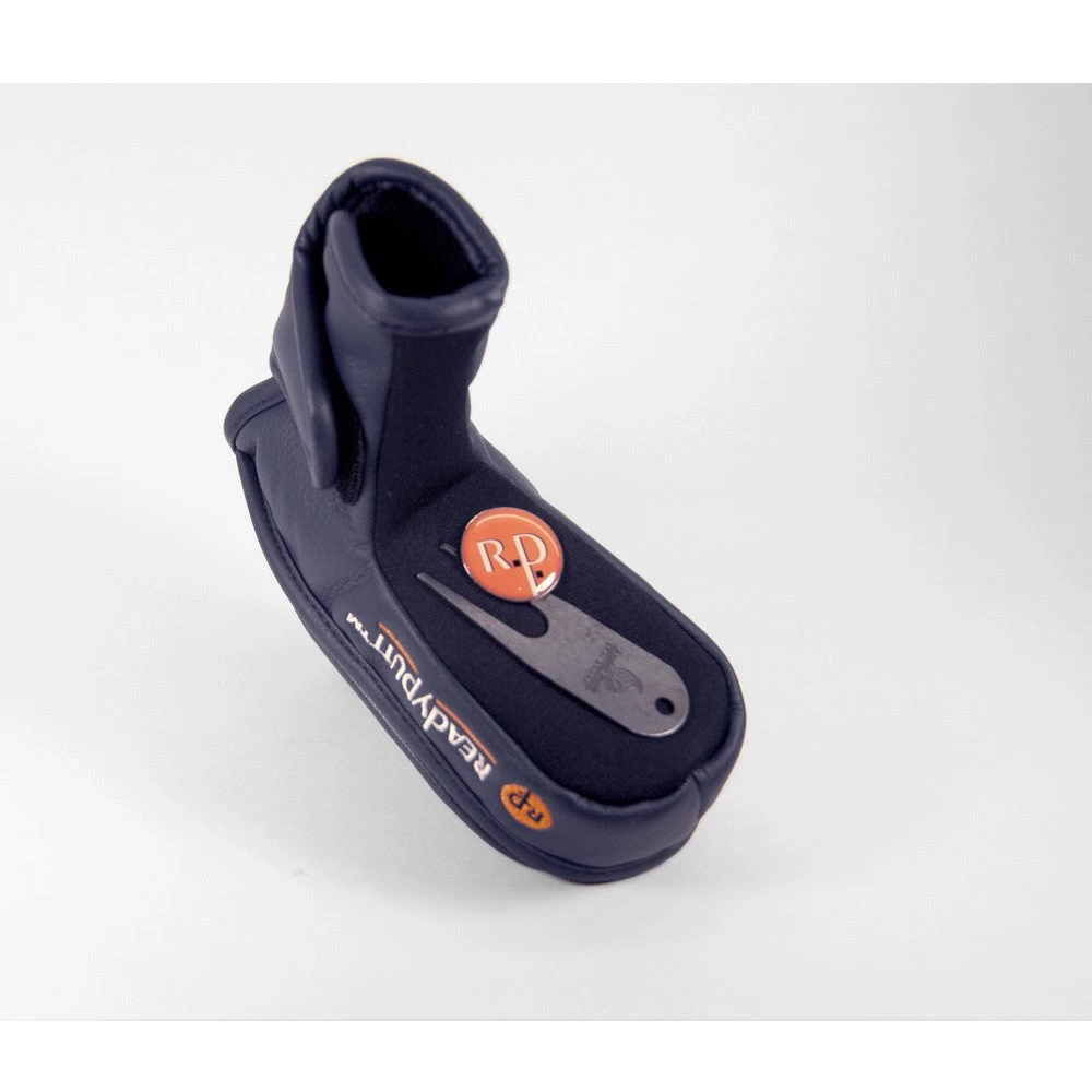 ReadyPutt Blade Mid-Mallet Putter Head Cover With Ball Cleaner - Navy Blue 2 ReadyPutt Blade Mid-Mallet Putter Head Cover With Ball Cleaner - Navy Blue - Image 2