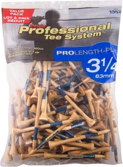 Pride Professional Tee System ProLength Golf Tees 35 Pride Professional Tee System ProLength Golf Tees -Golf World Shop PTS ProLength Natural Wood Blue 3.25 135ct