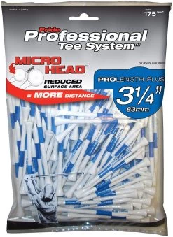 Pride Professional Tee System ProLength Golf Tees 36 Pride Professional Tee System ProLength Golf Tees -Golf World Shop PTS ProLength White Blue 3.25 135ct Micro Head