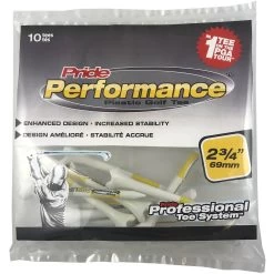 Pride Performance Plastic PTS Golf Tees -Golf World Shop Pride Performance 234 White 10ct 87876