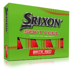 Srixon Soft Feel Brite Matte Color Golf Balls -Golf World Shop SOFTFEELBriteRed13 Package FLIP reflection