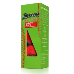 Srixon Soft Feel Brite Matte Color Golf Balls -Golf World Shop SOFTFEELBriteRed13 Sleeve reflection