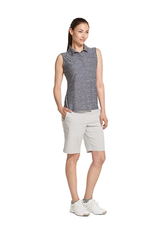 Izod Golf Ladies Sleeveless Heather Polo 3 Izod Golf Ladies Sleeveless Heather Polo - Image 3
