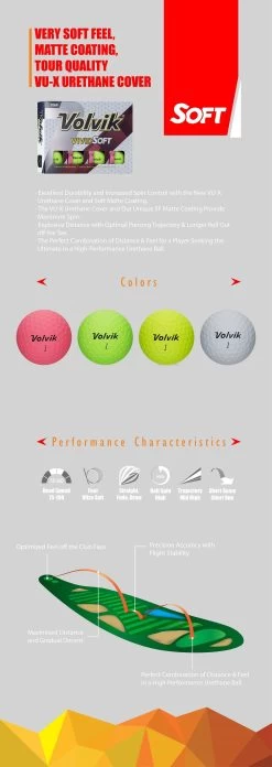 Volvik Vivid Soft Matte Urethane Golf Balls 11 Volvik Vivid Soft Matte Urethane Golf Balls -Golf World Shop Soft