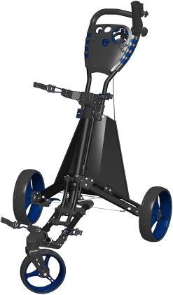 Spin It Golf Easy Drive 3-Wheel Push Cart -Golf World Shop SpinItEasyDriver BlackBlue