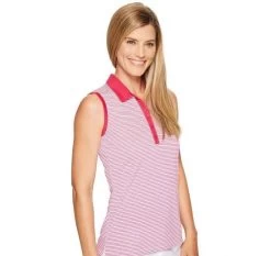 Nike Golf Womens Victory Stripe Sleeveless Polo Shirt -Golf World Shop Victory Stiped Sleeveless Polo 2