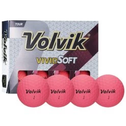 Volvik Vivid Soft Matte Urethane Golf Balls 8 Volvik Vivid Soft Matte Urethane Golf Balls -Golf World Shop Vivid Soft Pink
