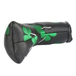 Volf Golf Black Synthetic Leather Shamrock Putter Cover -Golf World Shop VolfGolfHeadcovers BlackShamrockBladePutter4