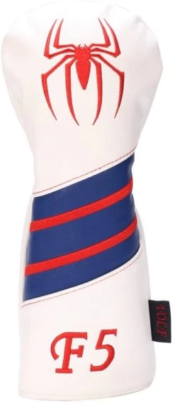 Volf Golf Red White Blue Leather Spider Headcovers -Golf World Shop VolfGolfHeadcovers SpiderFairway 5