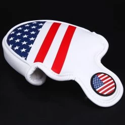 Volf Golf Red White Blue Synthetic Leather USA Mallet Putter Cover -Golf World Shop VolfGolfHeadcovers USAMalletPutter4
