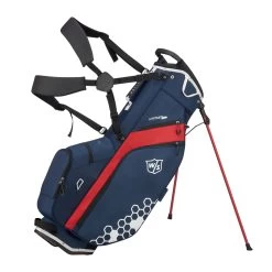 Wilson Staff Golf Feather Lite FL Stand Carry Bags 18 Wilson Staff Golf Feather Lite FL Stand Carry Bags -Golf World Shop WGB5705NA WS FEATHER NARDWH bag with strap and open stand