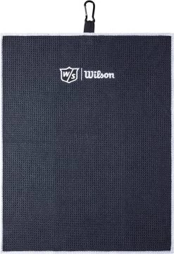 Wilson Staff Microfiber Trifold Golf Towel 16" X 21" Black 7 Wilson Staff Microfiber Trifold Golf Towel 16" X 21" Black -Golf World Shop WIlsonTriFoldTowelBlack 2