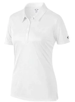 Oakley Women's Basic Golf Polo -Golf World Shop Women s Oakley White Golf Polo