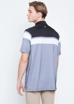 Callaway Jack Nicklaus Black Label By Perry Ellis Yarn Dyed Color Block Polo Shirts -Golf World Shop YarnDyedColorBlockPolo CaviarBlack2