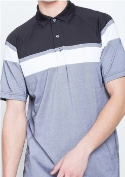 Callaway Jack Nicklaus Black Label By Perry Ellis Yarn Dyed Color Block Polo Shirts -Golf World Shop YarnDyedColorBlockPolo CaviarBlack3