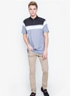 Callaway Jack Nicklaus Black Label By Perry Ellis Yarn Dyed Color Block Polo Shirts -Golf World Shop YarnDyedColorBlockPolo CaviarBlack4