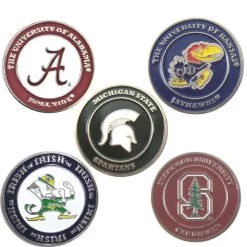 Best Seller 14 NCAA Double Sided Collegiate Golf Ball Marker Coins