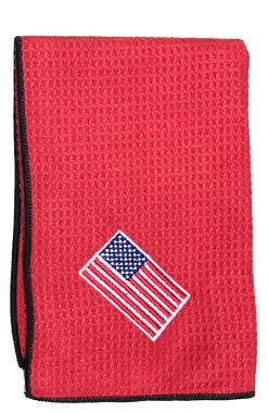 Joseph Elliott USA Embroidered Flag 18" X 18" Micro Fiber Towels -Golf World Shop je11