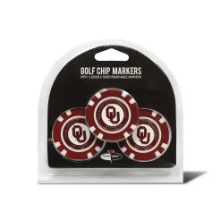 Team Golf NCAA Magnetic Poker Chip Ball Markers -Golf World Shop oklahoma 3 pack
